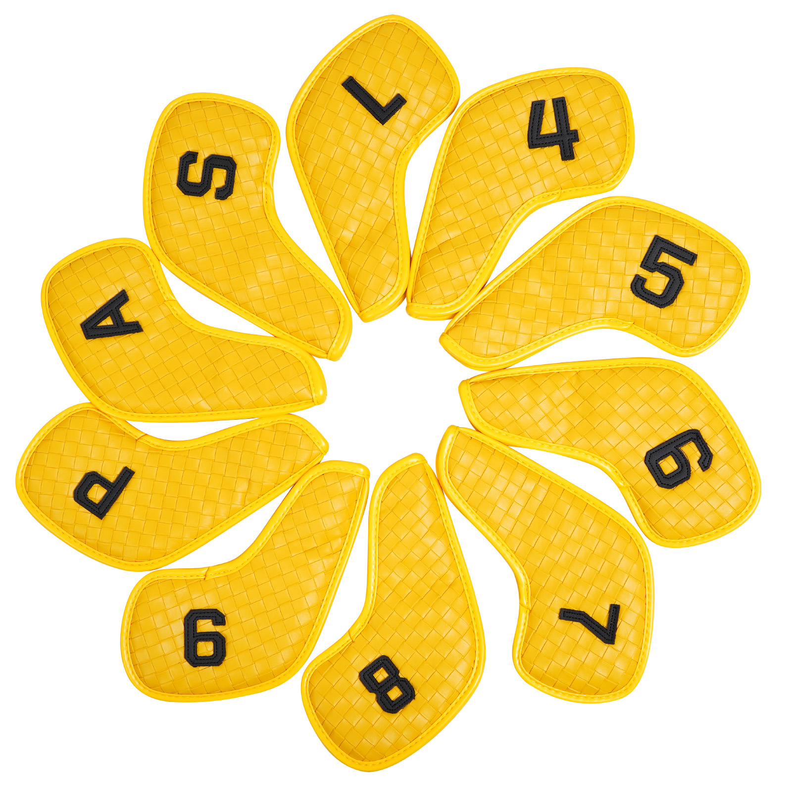 Yellow Woven Lines Iron Covers 10PCS