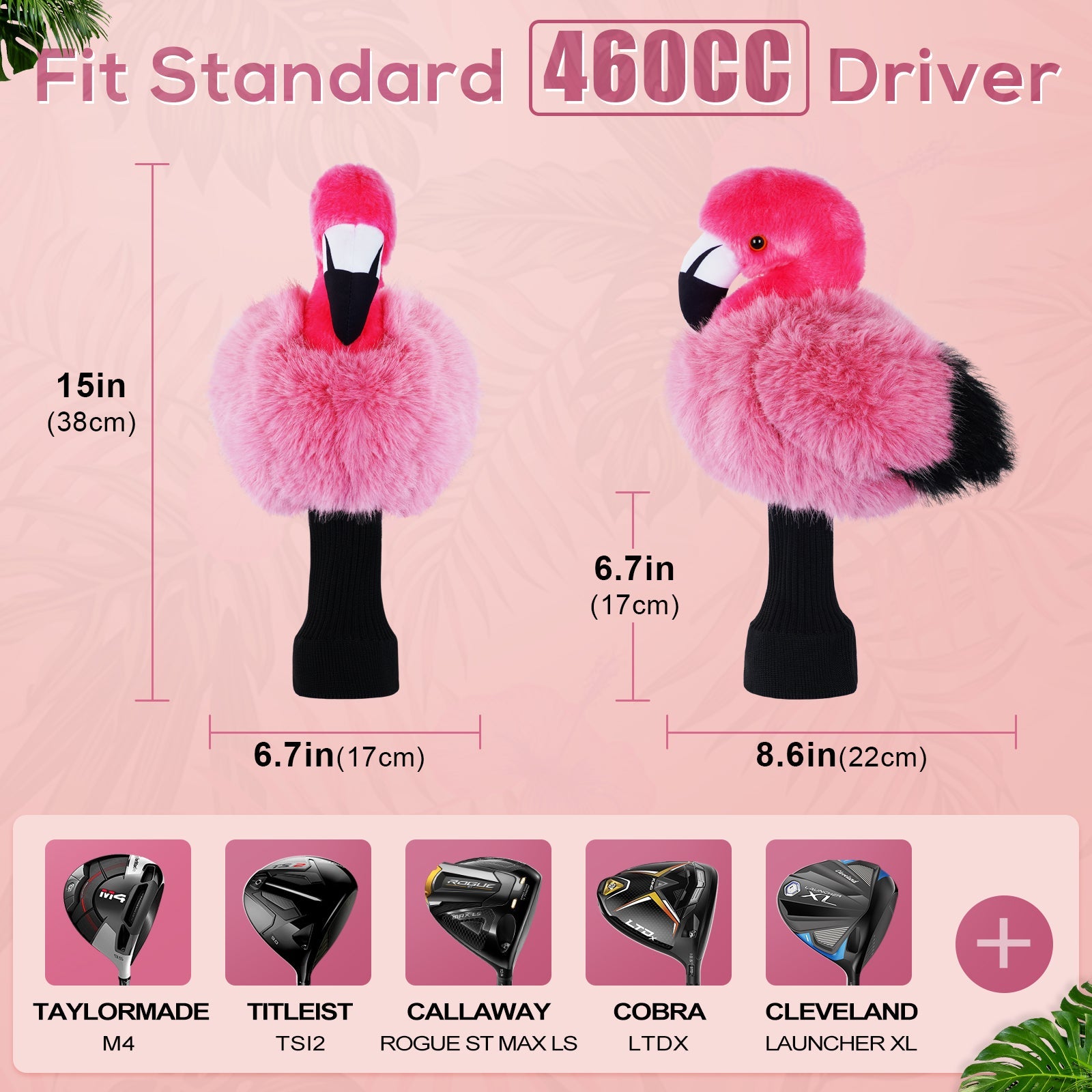 Elegant Flamingo Plush Driver Headcover