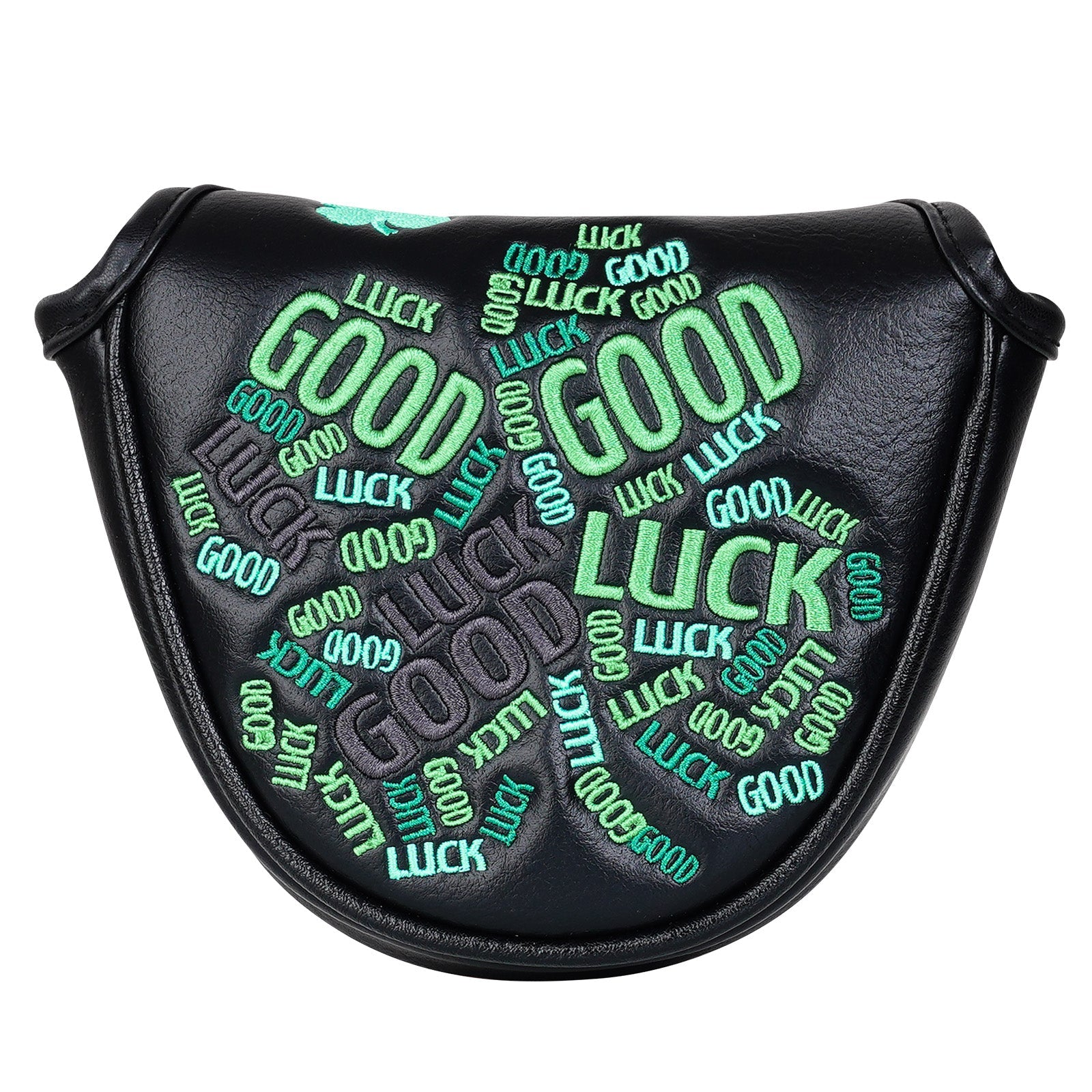 Black Green Luck Leaf Mallet Putter Head Cover