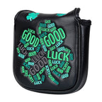 Black Green Luck Leaf Mallet Putter Head Cover