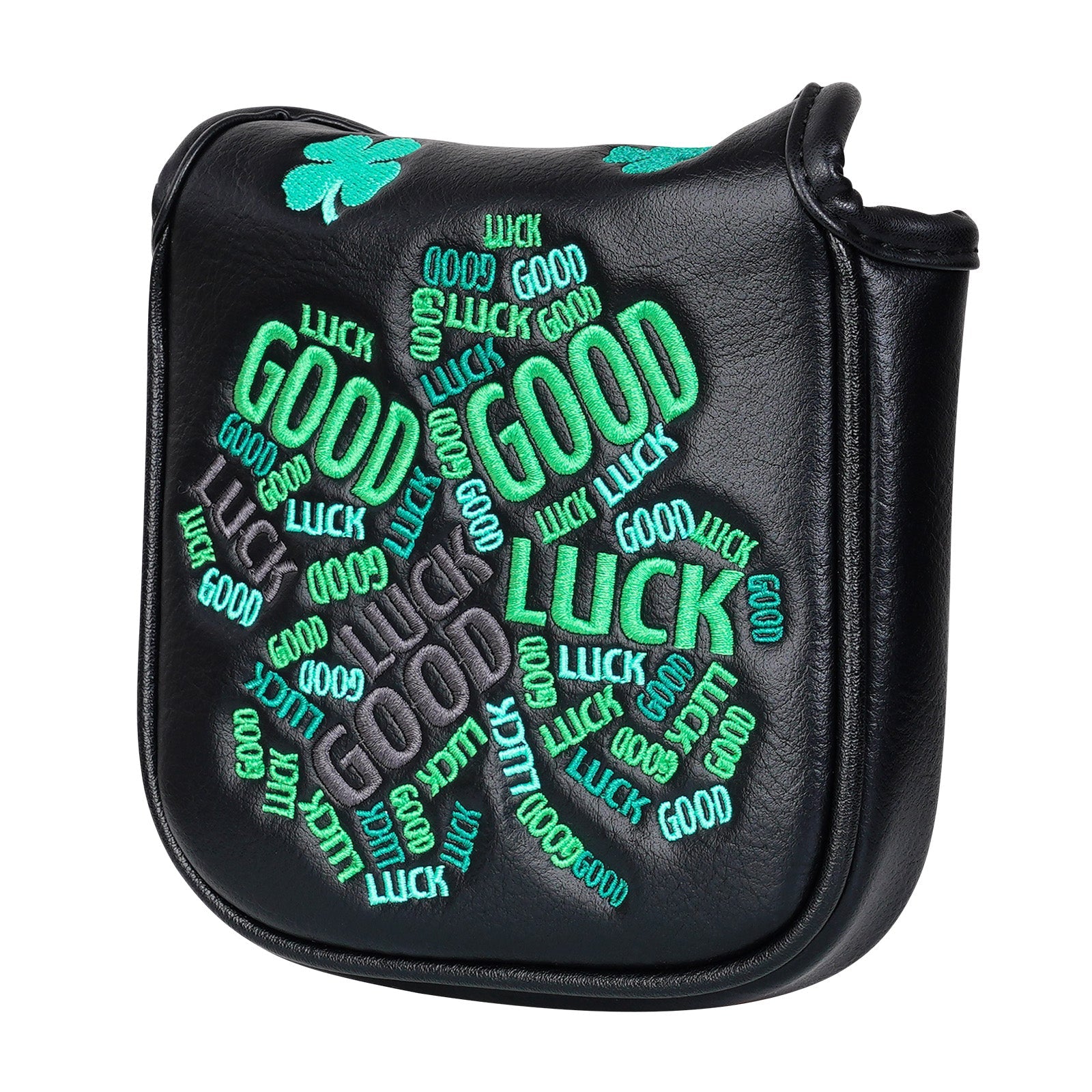 Black Green Luck Leaf Mallet Putter Head Cover