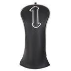 Black Silver Piping Driver Head Cover Set