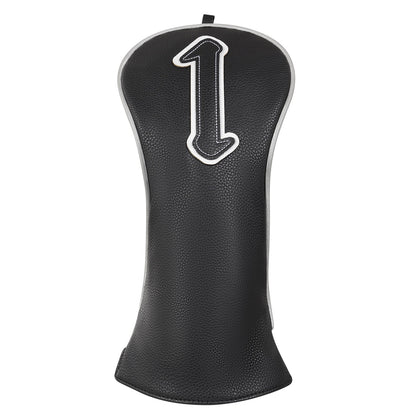 Black Silver Piping Driver Head Cover Set