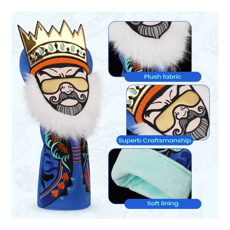 Majestic Bearded King with Crown Driver Head Cover