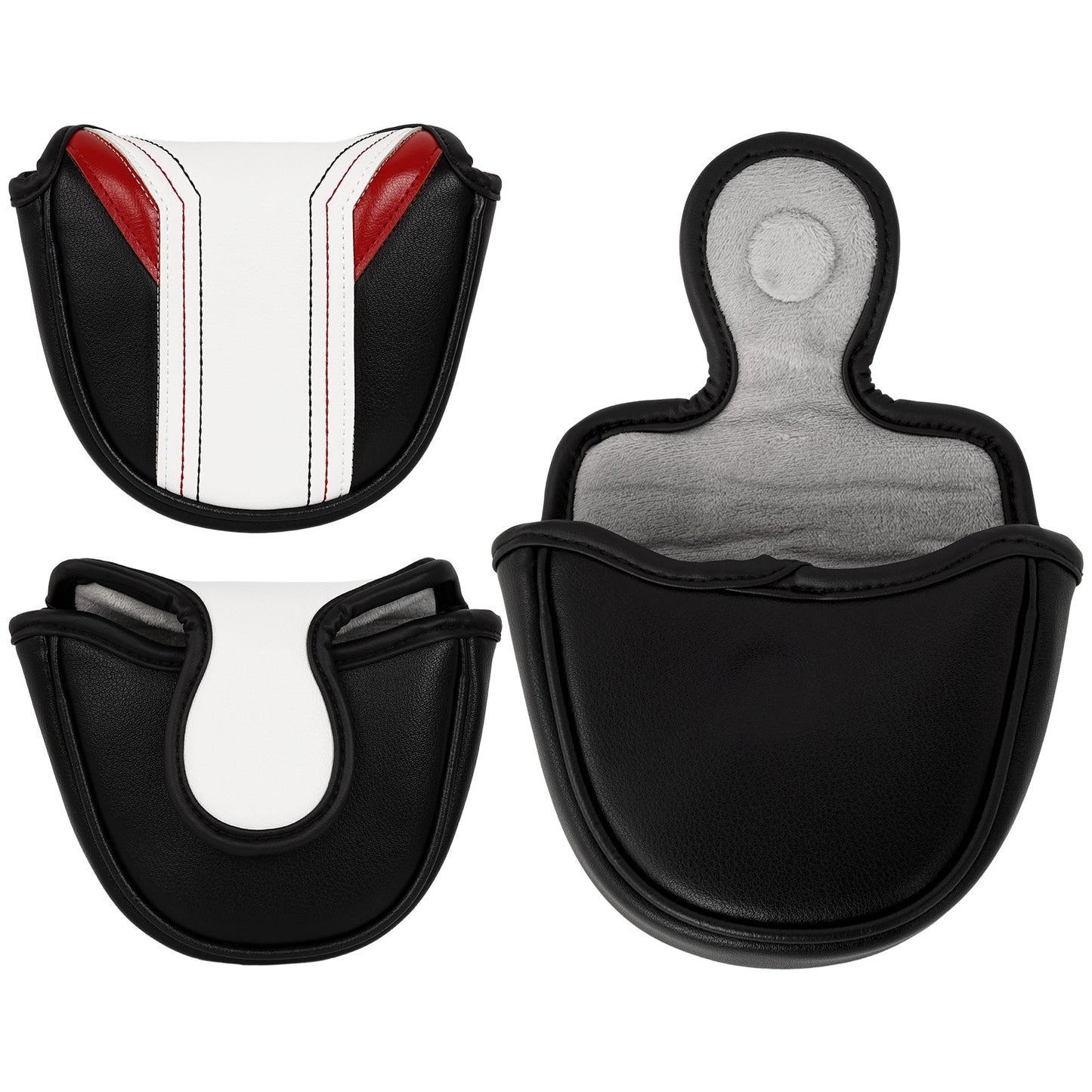 Black Background Red and White Golf Putter Cover