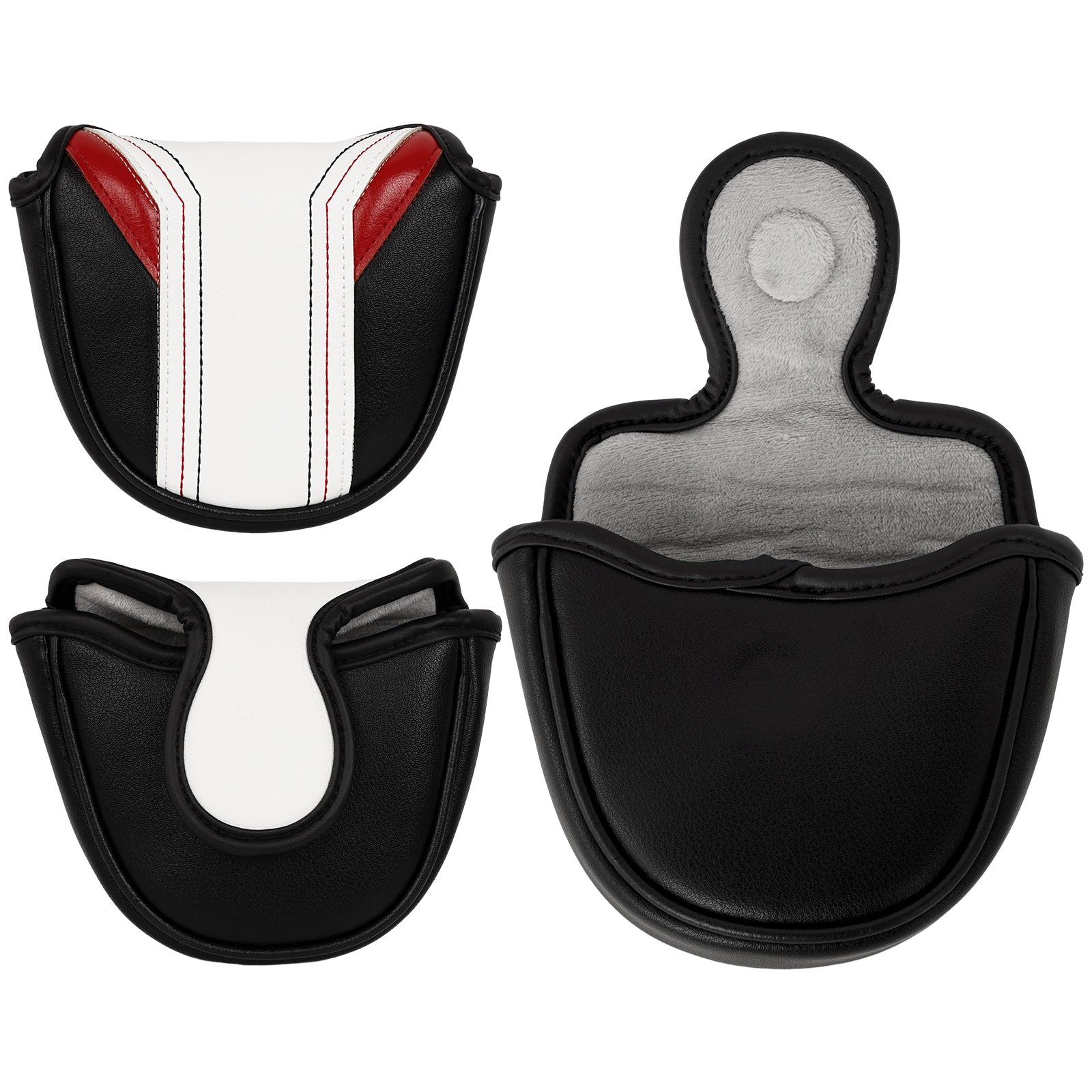 Black Background Red and White Golf Putter Cover