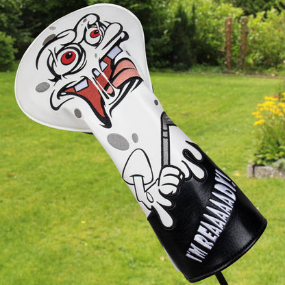 White Stitching Black Leather Spongebob Driver Headcover