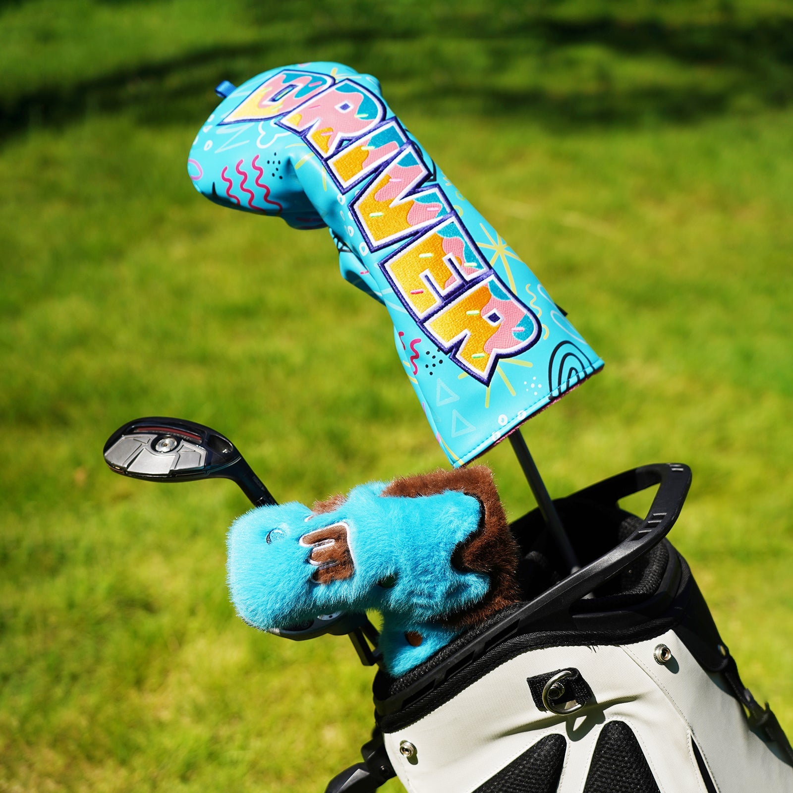 Blue PU Donut Driver Golf Headcover