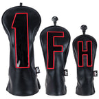 Large Digital Embroidery Three pieces Golf Headcover Set