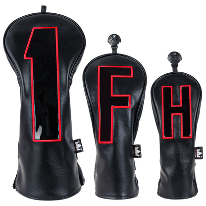 Large Digital Embroidery Three pieces Golf Headcover Set