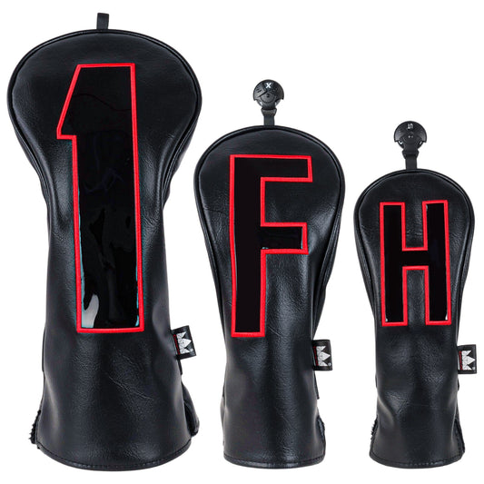 Large Digital Embroidery Three pieces Golf Headcover Set