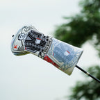 White PU King Driver Golf Head Cover