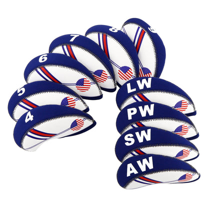 Blue and white Splicing Iron Headcover 10pcs