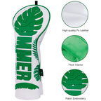 Green Turtle Back Leaf Three-piece Driver Golf Headcover