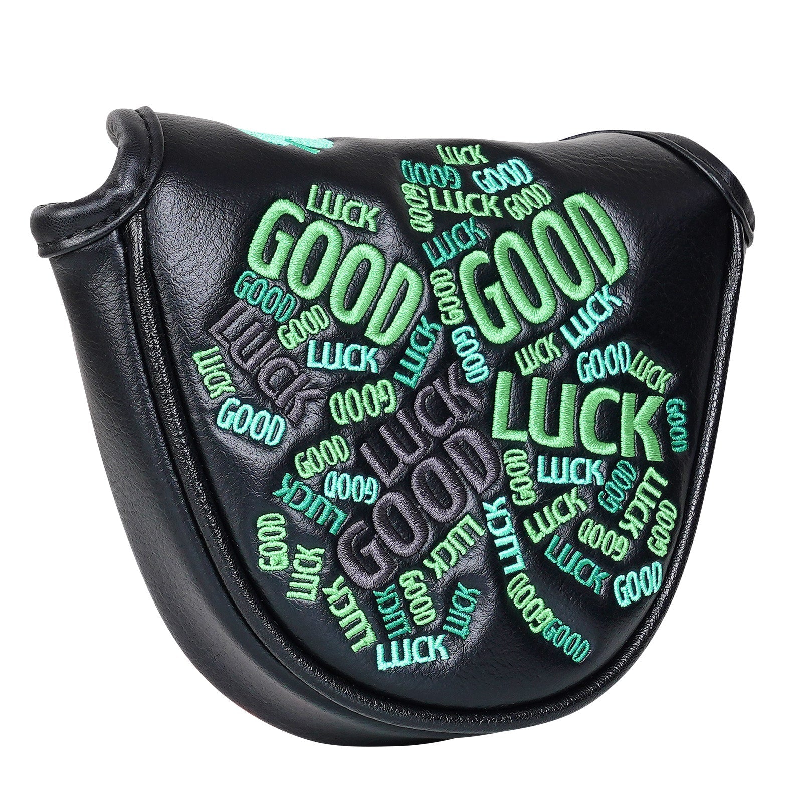 Black Green Luck Leaf Mallet Putter Head Cover