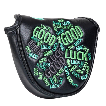 Black Green Luck Leaf Mallet Putter Head Cover