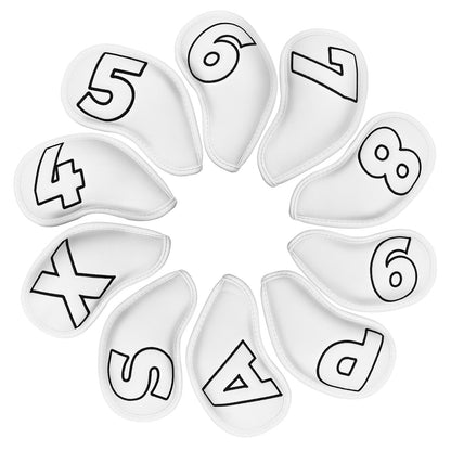 White PU Black Stitch iron 10pcs£¨4-9,P,A,S,X)