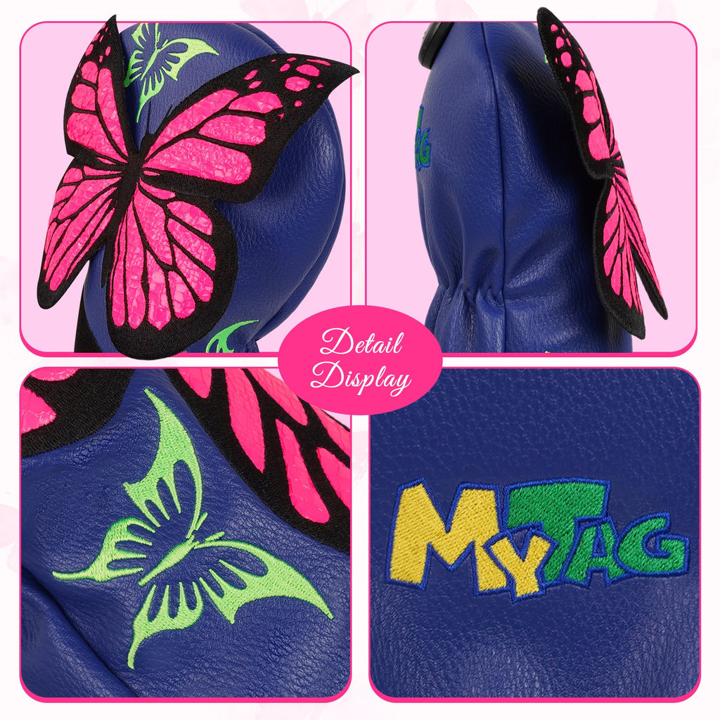 Blue Butterfly Driver Golf Headcover
