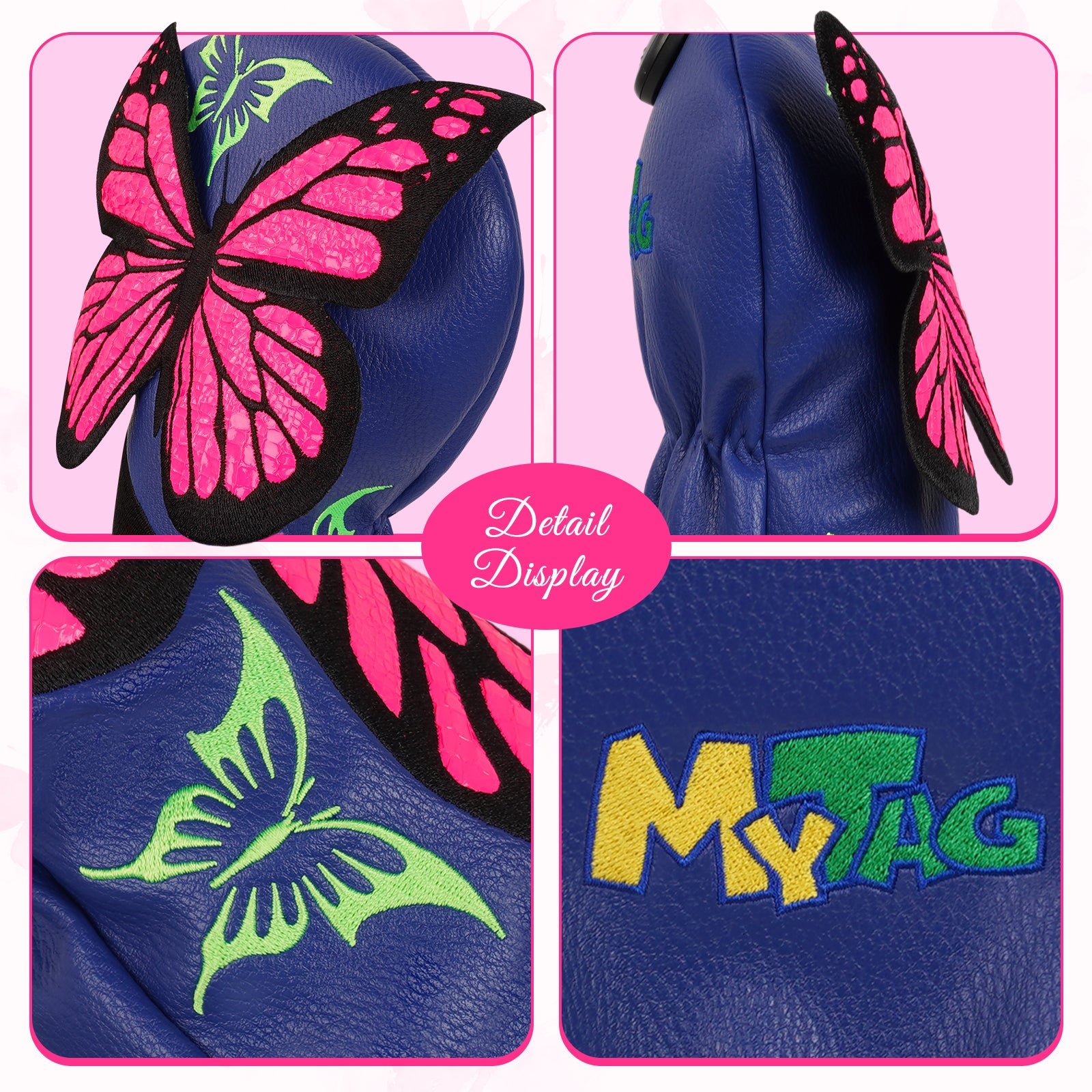 Blue Butterfly Driver Golf Headcover