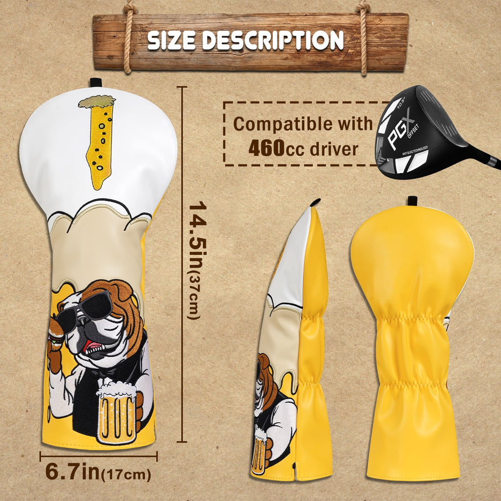 Beer Dog Driver Head Cover