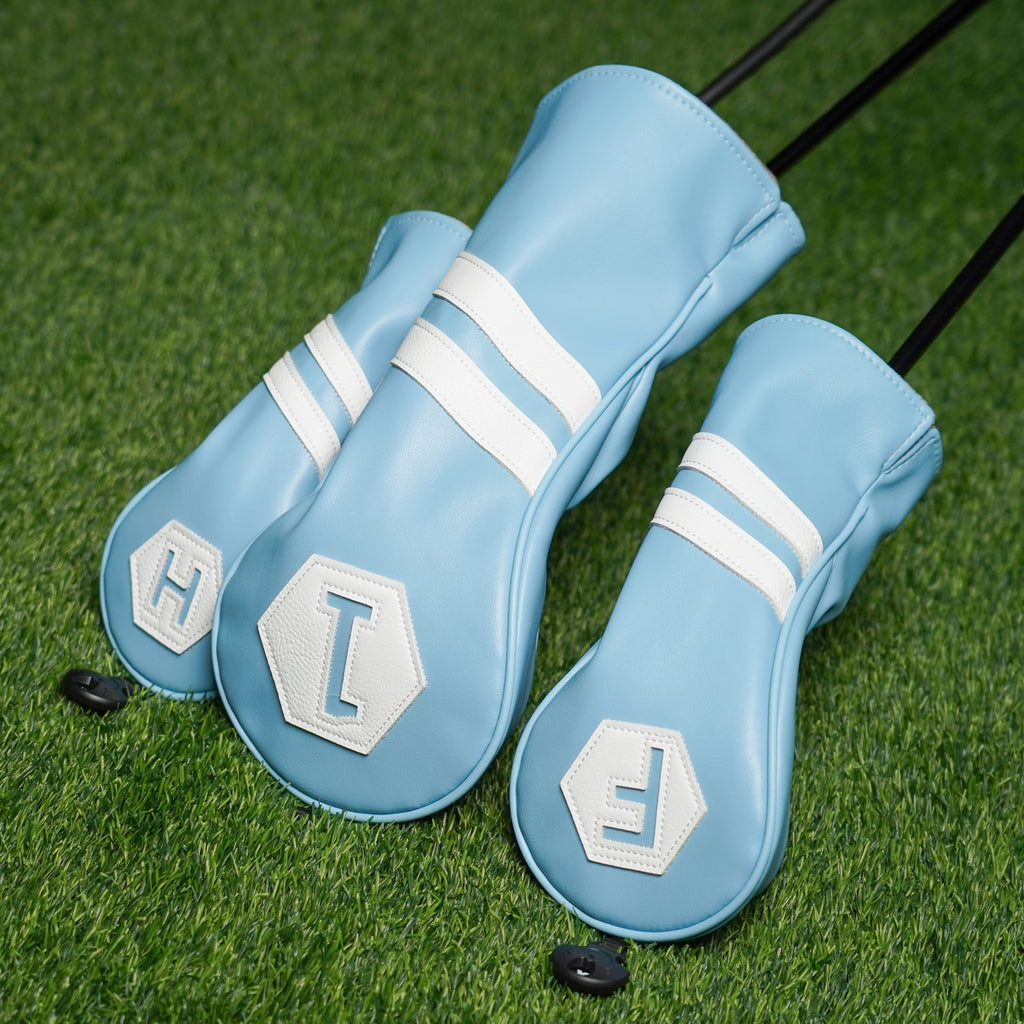Blue Hexagon Golf Headcover Set