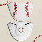 White Embroidered Magnet Single Ear Mallet Putter Cover