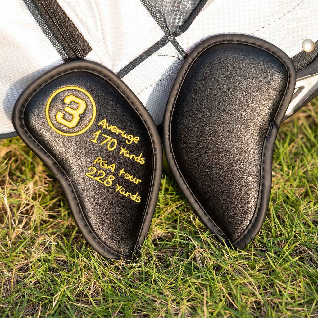 Black PU Yellow Stitch Iron Cover 11pcs (3-9,P,G,S,L)