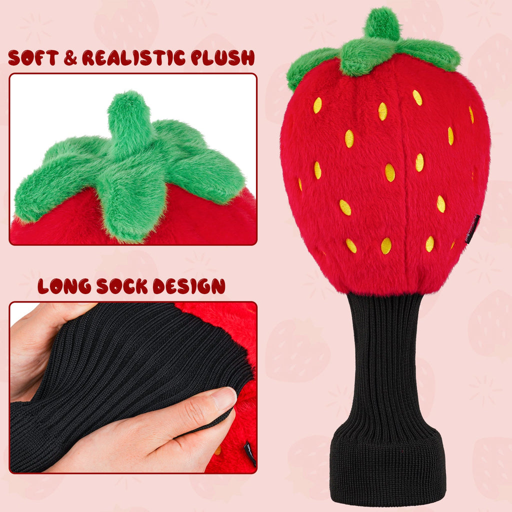Soft Strawberry Golf Driver Cover