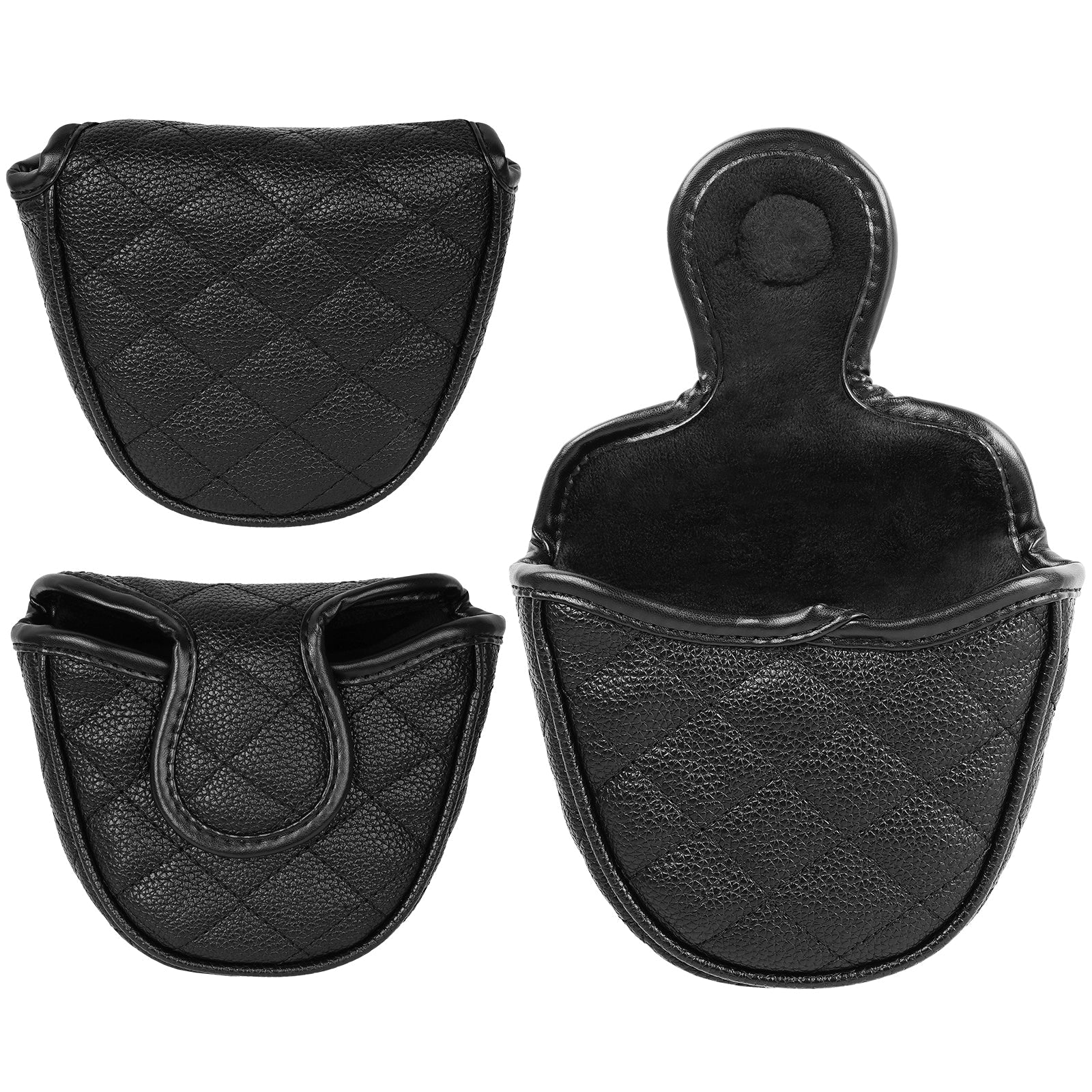 White Black Diamond Litchi Pattern Putter Headcover