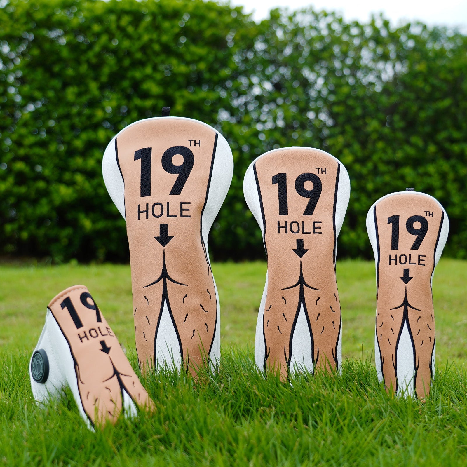 White 19 Hole Driver Head Cover Head Cover Set