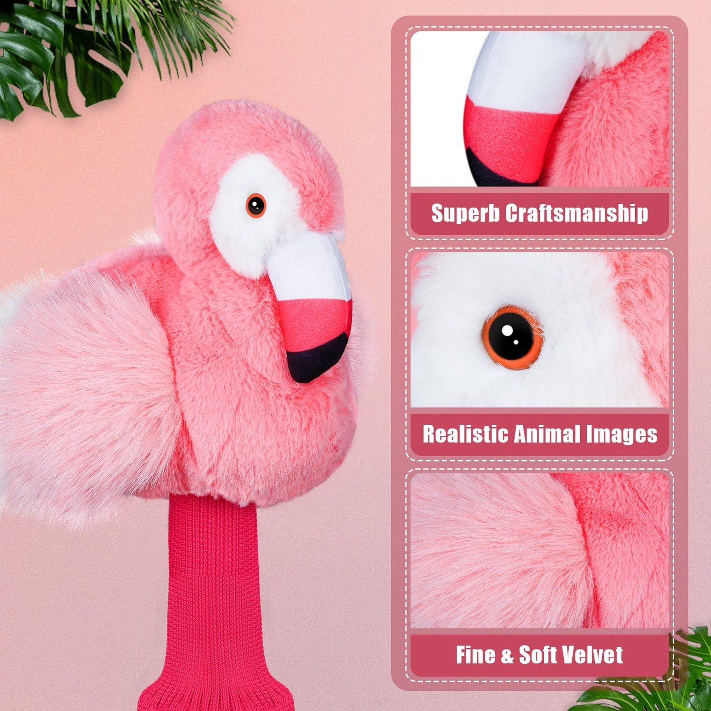 Pale Pink Flamingo Animal Golf Headcover