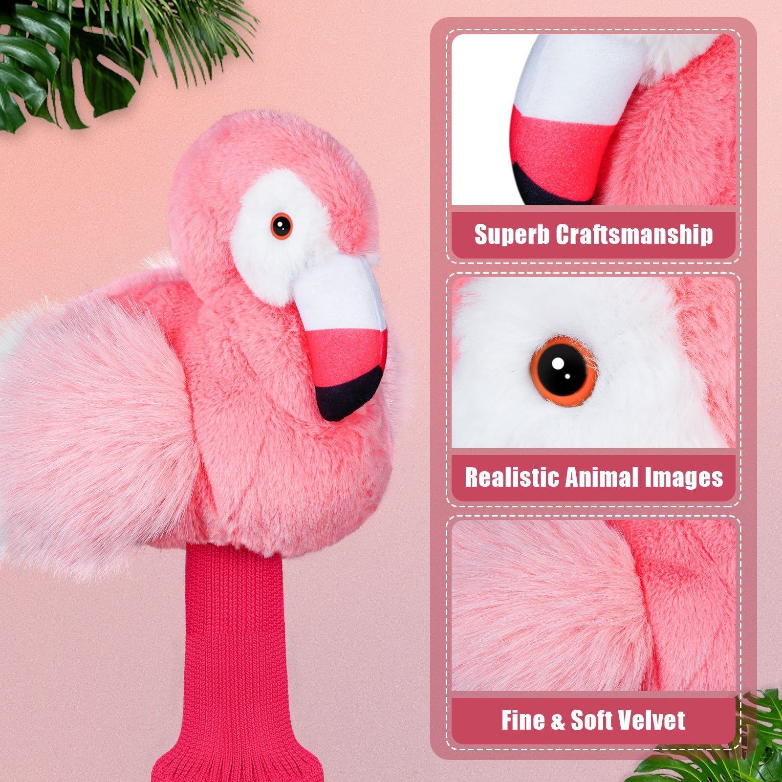 Pale Pink Flamingo Animal Golf Headcover