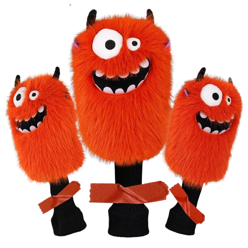 Orange Monster Golf Head Cover Set
