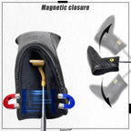 Leather Balck Magnetic Blade Putter Cover with Marker