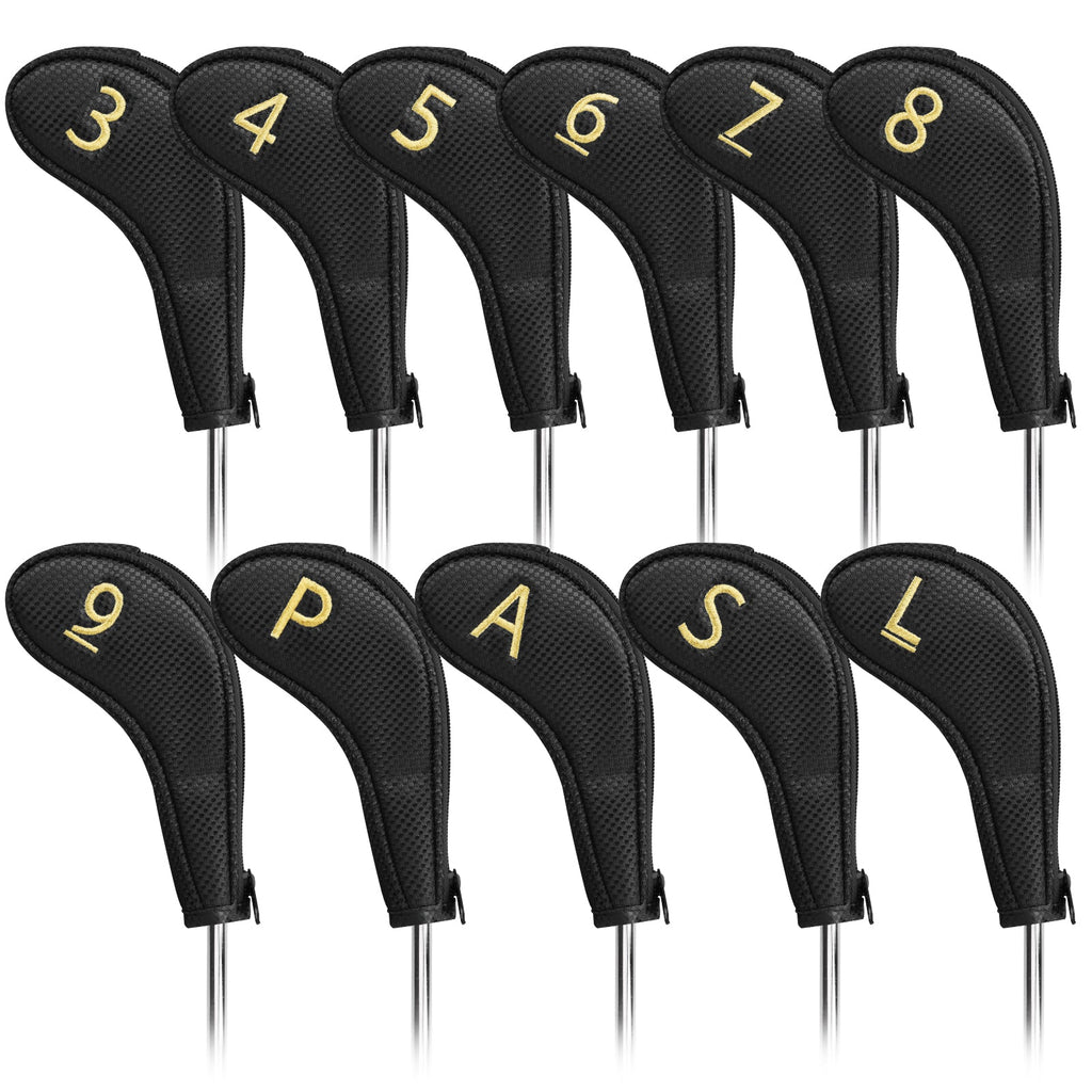Black Fabric Zipper Iron Headcover 11PCS
