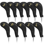 Black Fabric Zipper Iron Headcover 11PCS