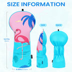 Blue PU Flamingo Driver Golf Headcover