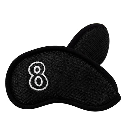 10 pcs/Set Black Meshy Golf Iron Head Covers