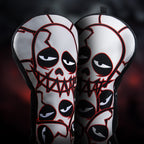 Red and Black Tattered Skull Embroidered Driver Head Cover