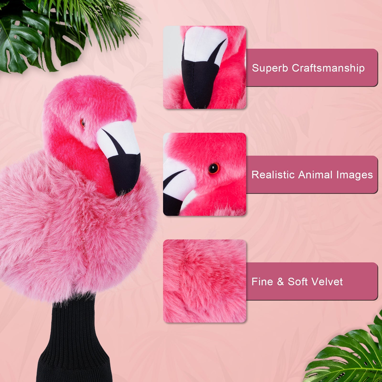 Elegant Flamingo Plush Driver Headcover