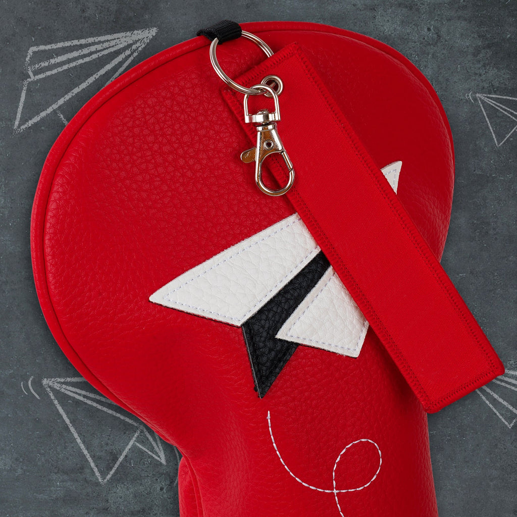 Red White Airplane Driver Head Cover Set