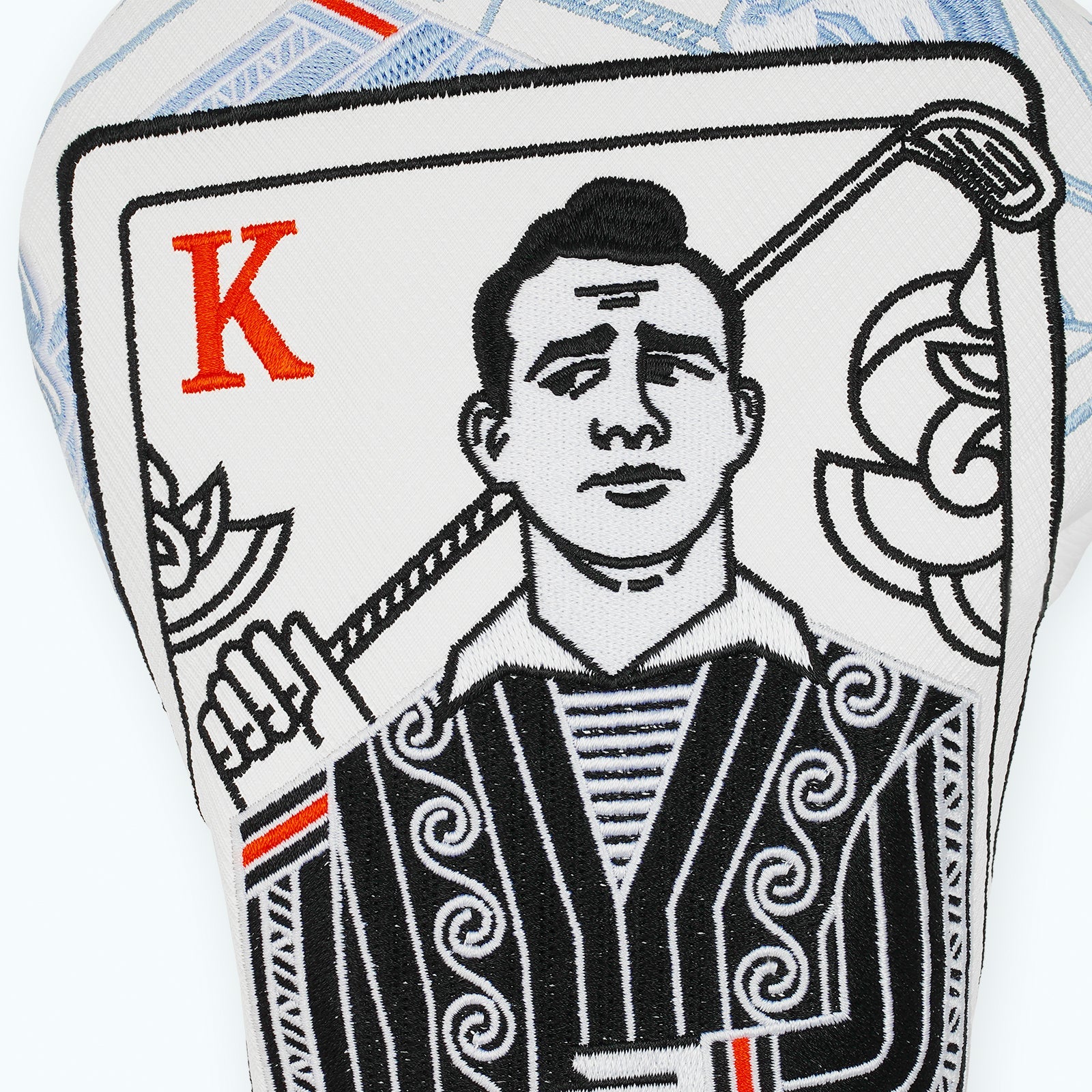 White PU King Driver Golf Head Cover