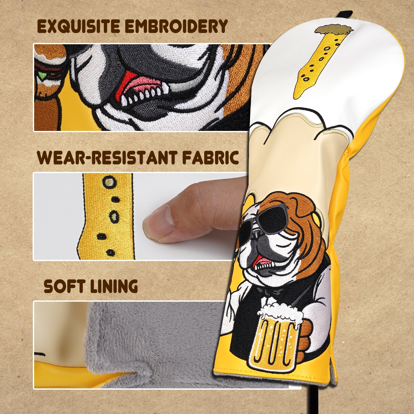 Beer Dog Driver Head Cover