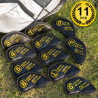 Black PU Yellow Stitch Iron Cover 11pcs (3-9,P,G,S,L)