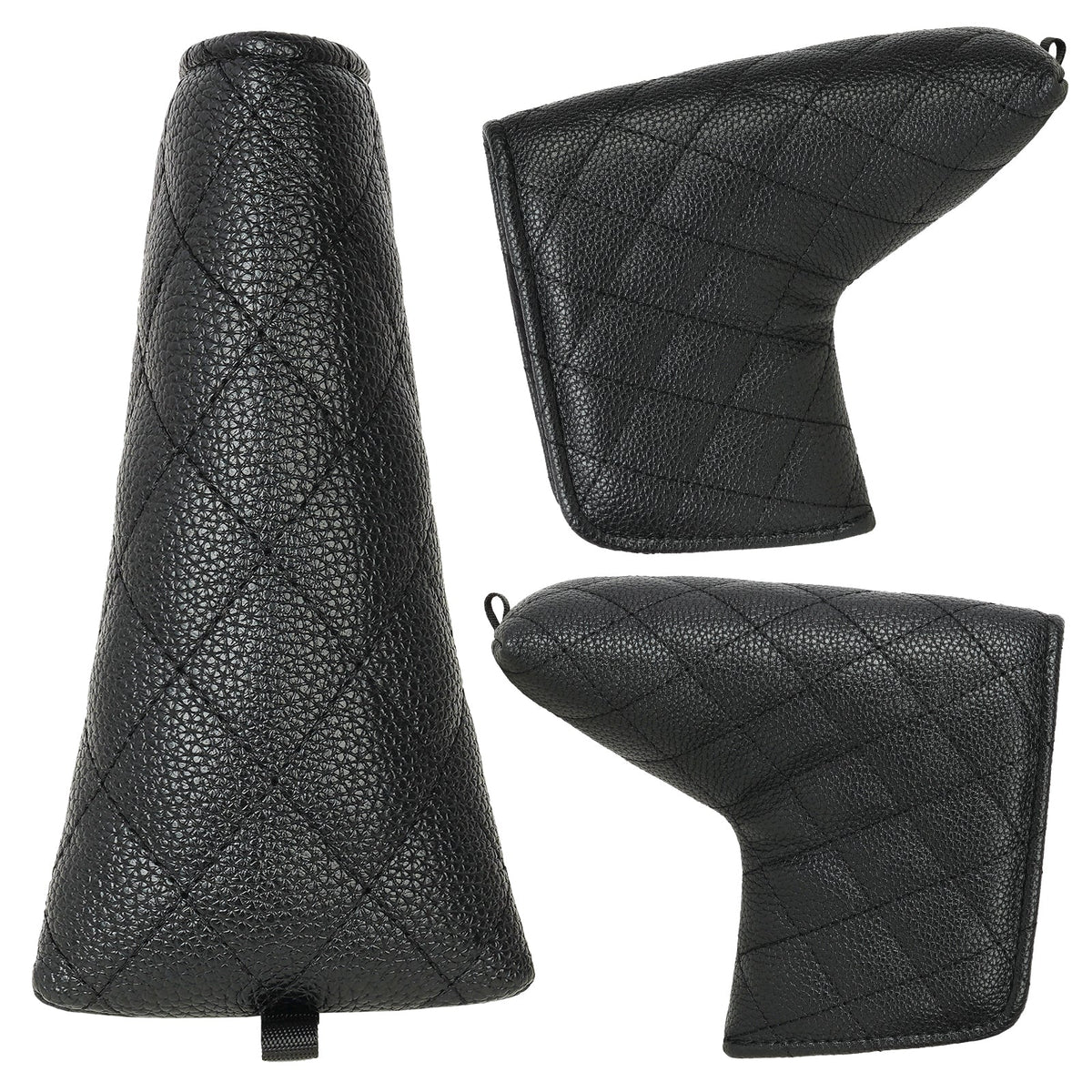 White Black Diamond Litchi Pattern Putter Headcover
