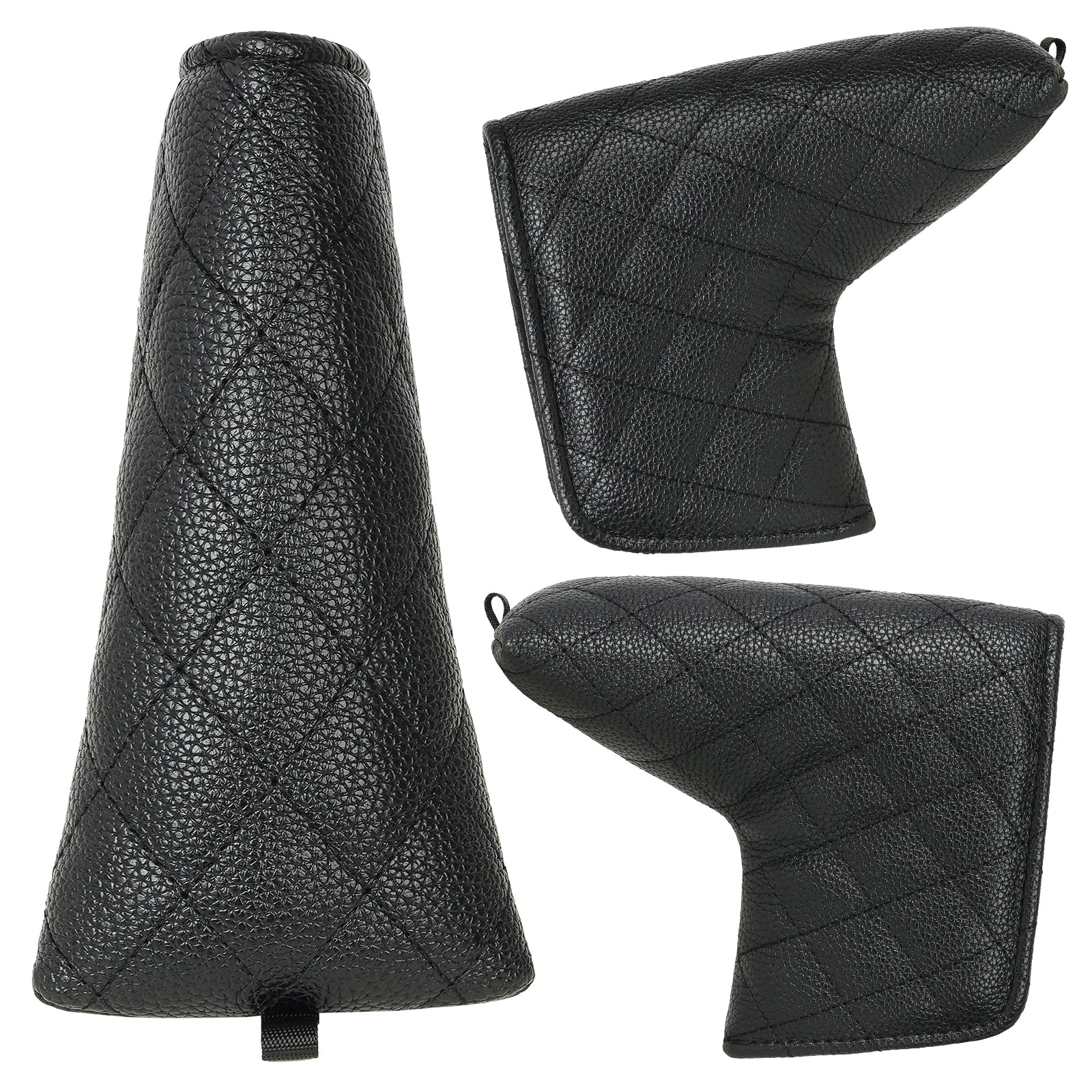 White Black Diamond Litchi Pattern Putter Headcover