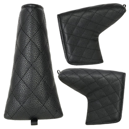 White Black Diamond Litchi Pattern Putter Headcover