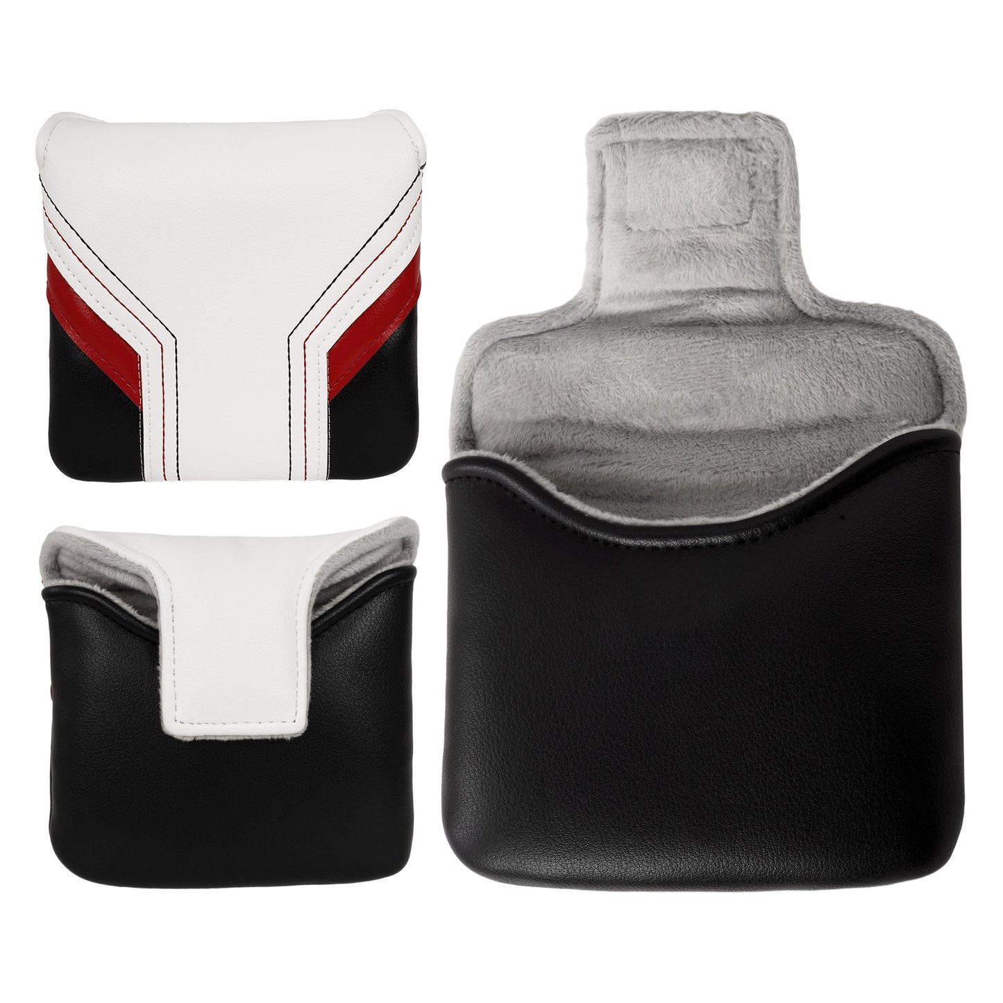 Black Background Red and White Golf Putter Cover