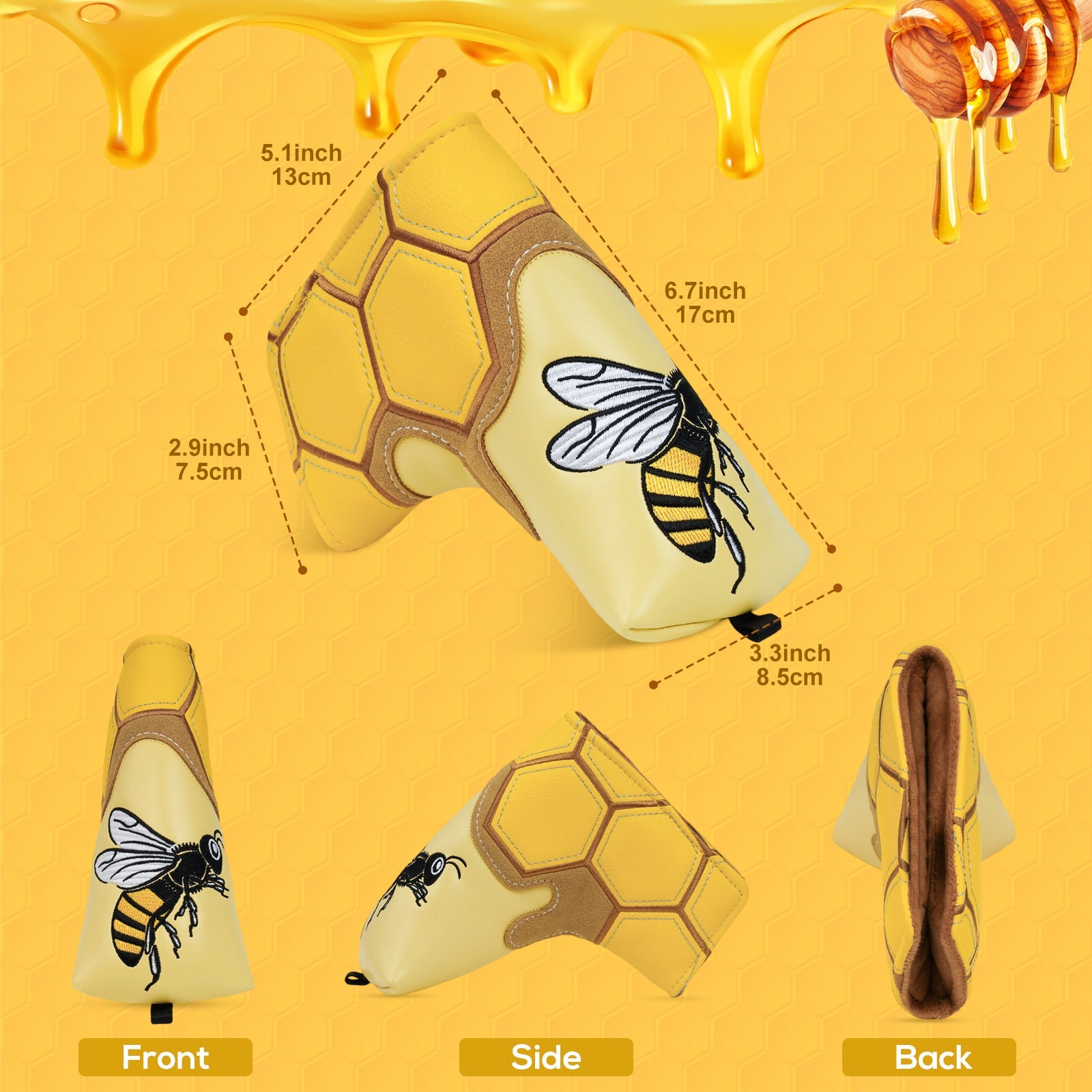 Honeybee Driver and Blade Putter Golf Headcover