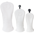 Plain White Driver Head Cover Set